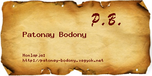 Patonay Bodony névjegykártya
